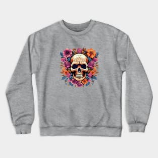 Skull with Flowers Crewneck Sweatshirt